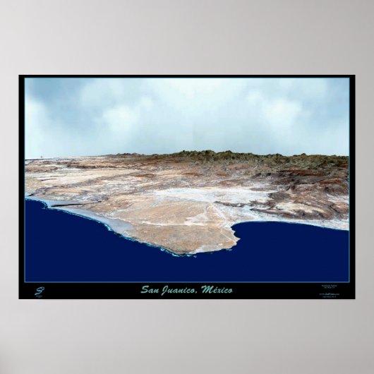 San Juanico, Baja California, Satellitenposter Poster (Vorne)