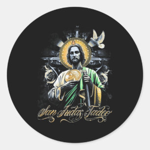San Judas Tadeo Religiöse Kunst Katholische Heilig Runder Aufkleber