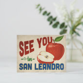 San Leandro California Apple - Vintage Travel Postkarte (Stehend Vorderseite)