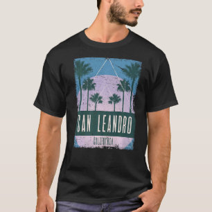 San Leandro California CA Vintag Vaporwave Retro T-Shirt