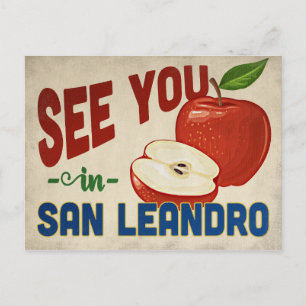 San Leandro Kalifornien Apfel - Vintage Reise Postkarte