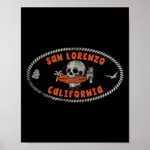 San Lorenzo Kalifornien Ca Retro Surfer Vorne Und Poster