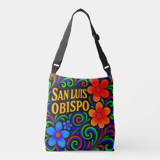 SAN LUIS OBISPO FLORAL TOTE BAG. TRAGETASCHEN MIT LANGEN TRÄGERN