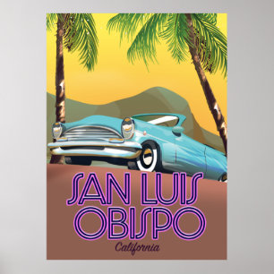 San Luis Obispo Kalifornien Reiseplakat  Poster