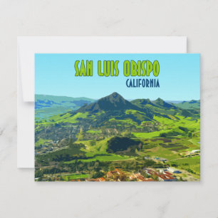 San Luis Obispo Kalifornien Vintage-Flat-Karte