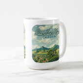 San Luis Obispo SLO California Central Coast Retro Kaffeetasse (VorderseiteRechts)