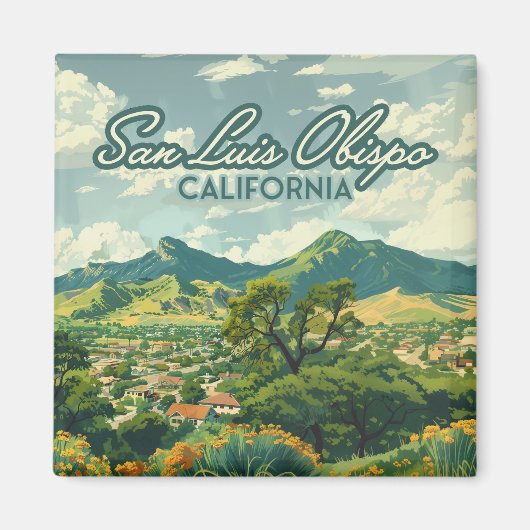 San Luis Obispo SLO California Central Coast Retro Magnet (Vorne)