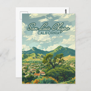 San Luis Obispo SLO California Central Coast Retro Postkarte