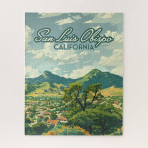 San Luis Obispo SLO California Central Coast Retro Puzzle