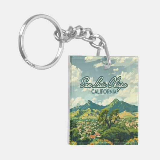 San Luis Obispo SLO California Central Coast Retro Schlüsselanhänger (Vorderseite links)