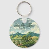 San Luis Obispo SLO California Central Coast Retro Schlüsselanhänger (Rückseite)