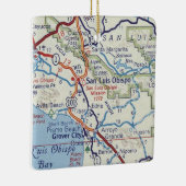 San Luis Obispo Vintage Karte Keramikornament (Rechts)