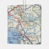 San Luis Obispo Vintage Karte Keramikornament (Links)