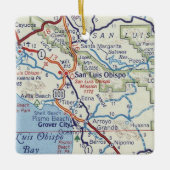 San Luis Obispo Vintage Karte Keramikornament (Vorderseite)