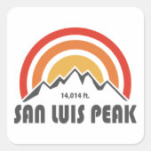 San Luis Peak Quadratischer Aufkleber (Vorderseite)