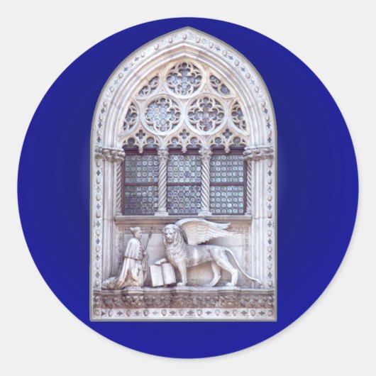 San Marco Winged Lion Window Runder Aufkleber (Vorderseite)