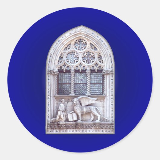 San Marco Winged Lion Window Runder Aufkleber (Vorderseite)