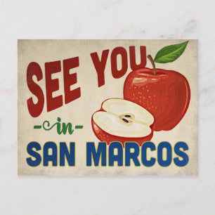 San Marcos Kalifornien Apfel - Vintage Reise Postkarte