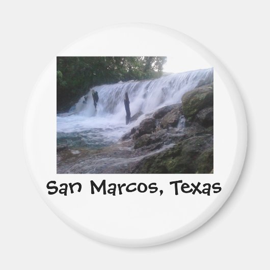 San Marcos River Falls Button Magnet (Vorne)