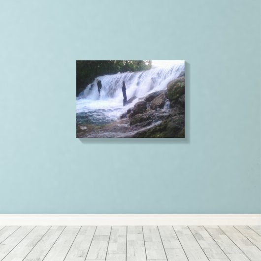 San Marcos River Falls Stretched Canvas Print Leinwanddruck (Insitu (Holzboden))
