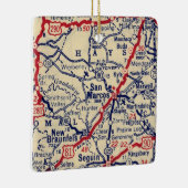 San Marcos TX Vintage Karte Keramikornament (Rechts)