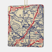 San Marcos TX Vintage Karte Keramikornament (Links)