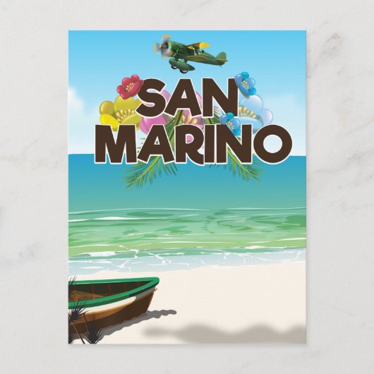 San Marino Beach Reiseplakat Postkarte (Vorderseite)
