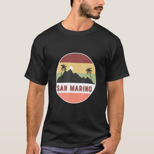 San Marino Berg und Palmen T-Shirt (Vorderseite)