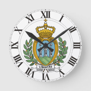 San Marino Coat of Arms Runde Wanduhr