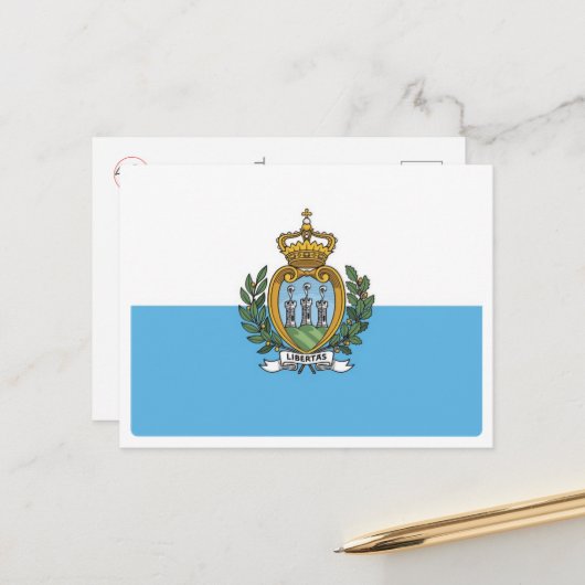 San Marino - Flagge - Postkarte (Vorderseite/Rückseite Beispiel)