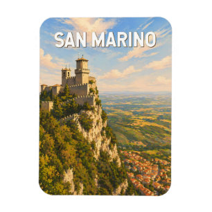 San Marino Illustration Reise Kunst Vintage Magnet
