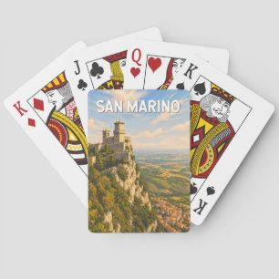 San Marino Illustration Reise Kunst Vintage Spielkarten