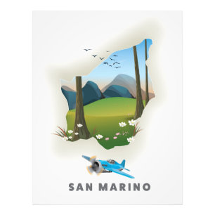 San Marino Illustriertes Reiseplakat. Fotodruck