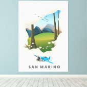San Marino Illustriertes Reiseplakat. Leinwanddruck (Insitu (Holzboden))