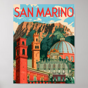 San Marino Kunst Vintage Reiseillustration Poster