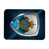 San Marino Metallic Emblem Magnet (Horizontal)