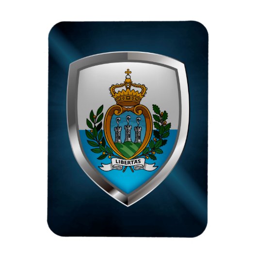 San Marino Metallic Emblem Magnet (Vertikal)