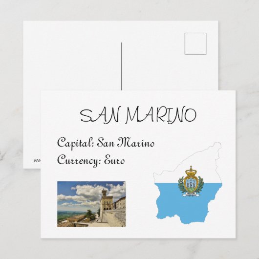 San Marino Postkarte (Vorne/Hinten)
