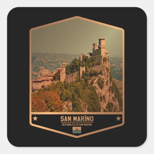 San Marino Quadratischer Aufkleber (Vorderseite)