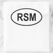 San Marino "RSM" Ovaler Aufkleber (Tasche)