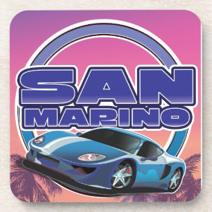 San Marino Sport-Reiseplakat Getränkeuntersetzer