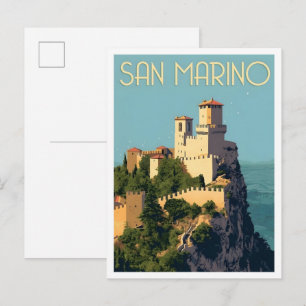 San Marino Vintage Art Reise Postkarte