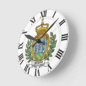 San- Marinowappen Runde Wanduhr (Winkel)