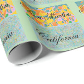 San martin California with abstract art Geschenkpapier (Rolleneckpunkt)