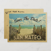 San Mateo Beach Vintag Save the Date Ankündigungspostkarte (Vorne/Hinten)