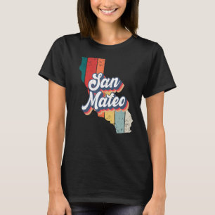 San Mateo City Retro Vintages Heimat T-Shirt