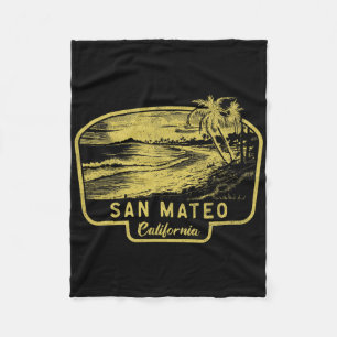 San Mateo Kalifornien Beach Surf Vintage Blau Fleecedecke