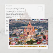 San Miguel de Allende Gebäude und Kirche Postkarte (Vorne/Hinten)
