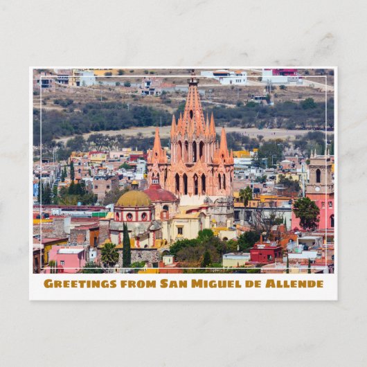 San Miguel de Allende Gebäude und Kirche Postkarte (Vorderseite)