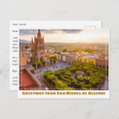 San Miguel de Allende Kirche (Garten) Postkarte (Vorne/Hinten)